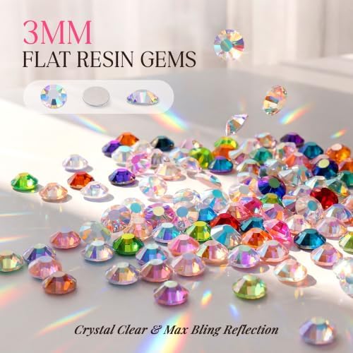Flatback Rhinestones for Bedazzling Kit with Glue, for Nail Gems and Charms