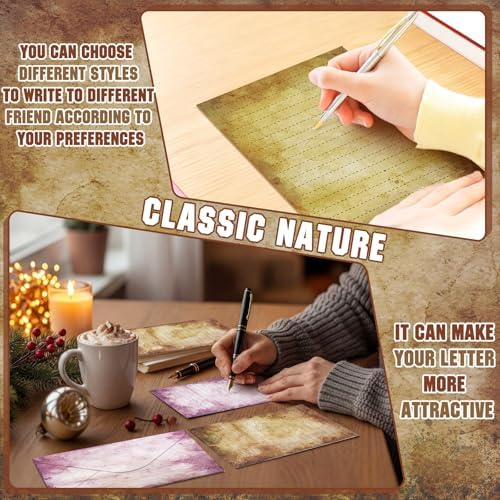 TaoBary 160 Pcs Vintage Colors Stationery Paper and Envelopes Set