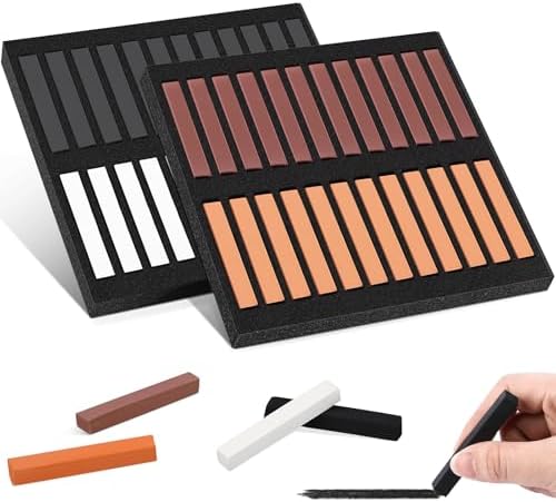 Watersay 48 Pcs Soft Chalk Pastels Set Soft Pastel for Artists Square Sketch Chalk Non-toxic Artist Pastel Sticks for Professional Artists Students and Art Lovers(Sketching Colors,60×8×8mm)