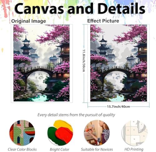 EIBEILI Scenery Paint by Numbers Kit for Adults,DIY Wall Decor