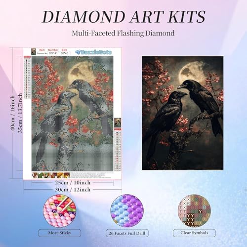 Halloween Diamond Art Kits for Adults Round Diamond Painting 12x16 Inch