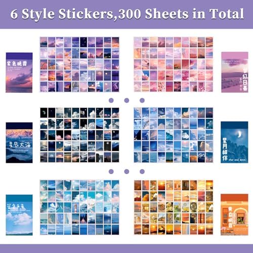 600 Pieces Washi Sticker Set, 12 Set Scrapbooking Diary Planner Album Diary Notebook, Scrapbooking Sticker Journaling Supplies for DIY Arts and Crafts Card Making Laptop Decoration