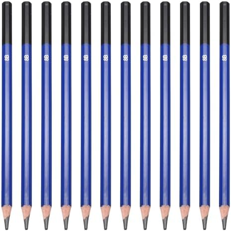 PATIKIL 8B Drawing Pencils for Sketching, 12PCS Sketch Pencils for Drawing Art Pencils Graphite Wood Pre-sharpened for Drawing Sketching Artists, 8B Pencils