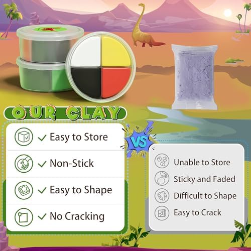 Aestd-ST Air Dry Clay Kit - Dinosaur Theme, Modeling Clay for Kids