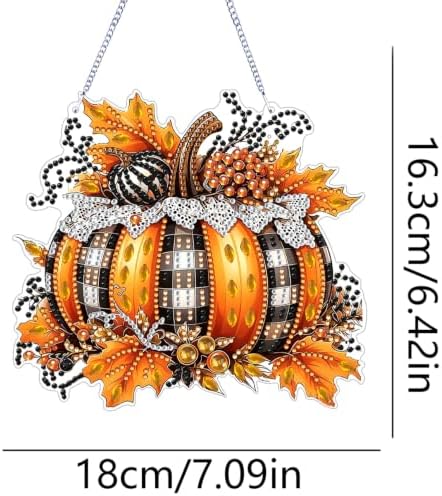 ARPADAMO Pumpkin Diamond Art Kits for Adults, Acrylic Hanging Suncatcher