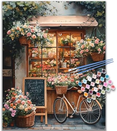 Kalonyth Flower Shop Paint by Numbers Kit for Adults, 16x20 inch, No Framed