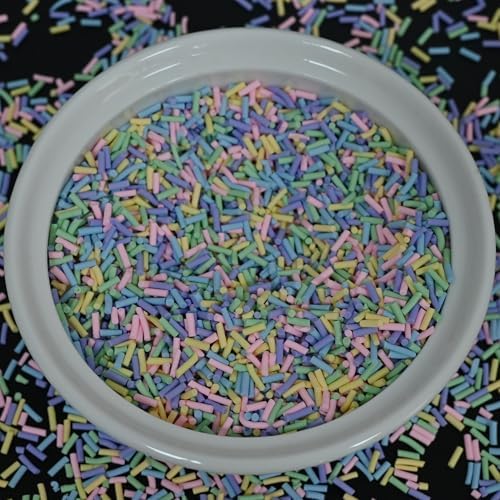 LIKETURE Fake Sprinkles 110G Non-edible Polymer Clay Sprinkles Fake Candy Sprinkles Slime Sprinkles Faux Sprinkles for Resin Slime Add Ins Plastic Sprinkle Nail Art Shaker Card Filler (Light Yellow)