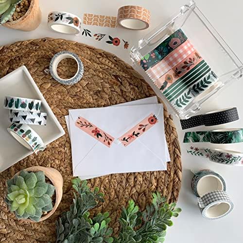 16 Rolls Washi Tape Set for Journaling, Scrapbooking & Decorative Crafts