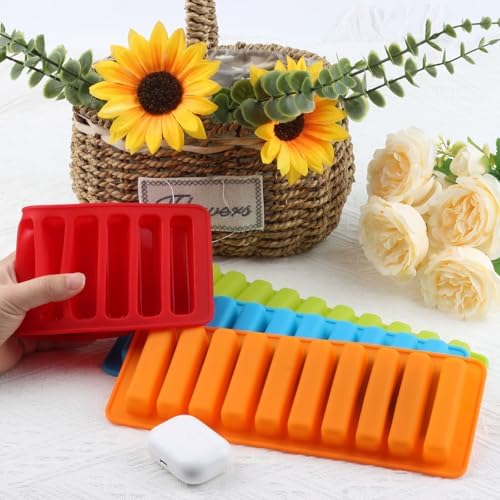10 Cavity Long Stick Silicone Candy Chocolate Molds Set Of 4