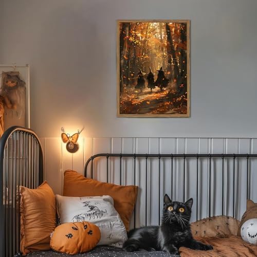 AIBOERL Paint by Numbers Kit for Adults Beginner,Fall Witch, 12X16In