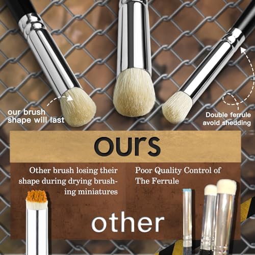 Golden Maple Dry Brush Miniature Painting, 18PC Miniature Paint Brushes Model Brushes Micro Detail Paint Brush Set, Fine Detailing for Acrylics, Watercolors, Models, Figurine