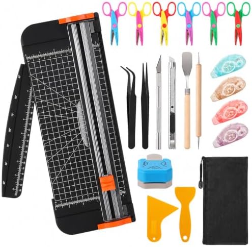 gisgfim Scrapbooking Supplies Kit 21 Pcs Paper Craft Projects Tools Set