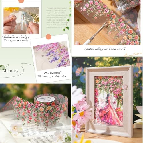 PET Tape Stickers for Journaling Supplies,Vine Stickers for Scrapbooking