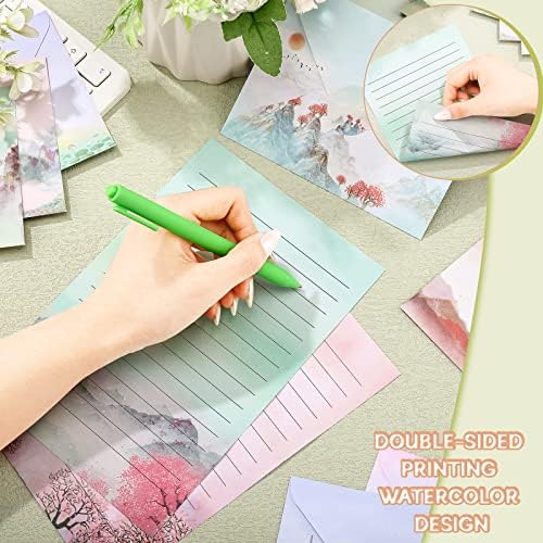 TaoBary 160 Pcs Ink Painting Stationery Paper and Envelopes Set