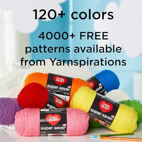 Red Heart Super Saver Ombre Yarn for Crocheting, Hotsauce, 2-Pack