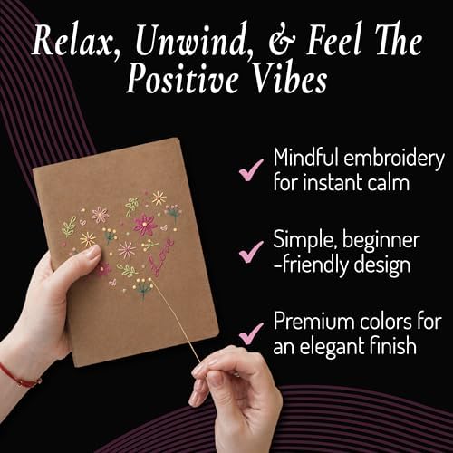 Unwynd Embroidery Kit Floral for Adults and Beginners, Cross stitch Crafts