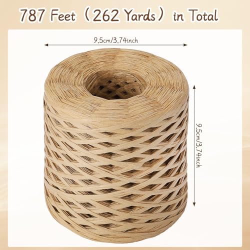 woric Raffia Ribbon 262 Yards (787 Feet) Raffia Yarn Craft Ribbon
