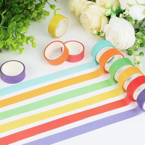 Washi Tape Set Decorative Tape 20 Rolls Colorful Washi Tape Aesthetic DIY Art Masking Tape for Kids Notebook Craft Scrapbooking & Stamping Supplies (15MM)