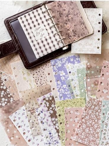 312 Pcs Floral Vellum Scrapbook Paper Kit, Vintage Decoupage Paper