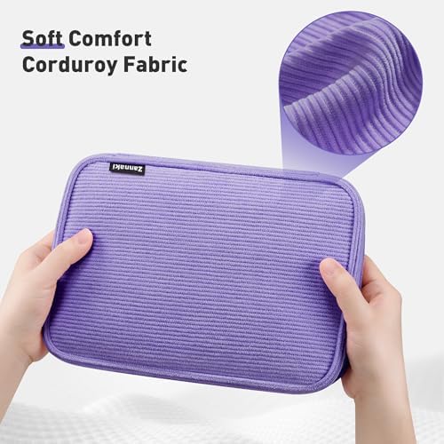 Zannaki Large Capacity Pencil Pouch Organizer | Soft Corduroy Pencil Box for Girls Boys Teens | Cute Big Pen Bag with Multiple Zipper Pockets - Pencil Case Storage for Art Supplies & Stationery-Purple