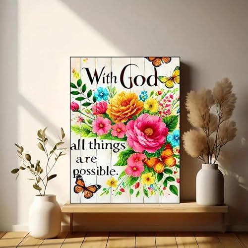 Flower Diamond Art Kits for Adults, 5D Diamond Painting Flowers 12x16 Inch