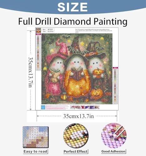 Benjenes Halloween Diamond Art Kits for Adults, Ghost Diamond Painting Kits