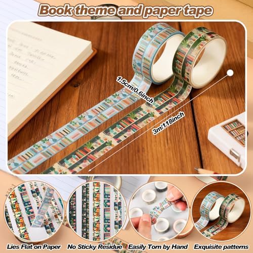 24 Rolls Book Washi Tape Back to School Crafting Gifts, Plants