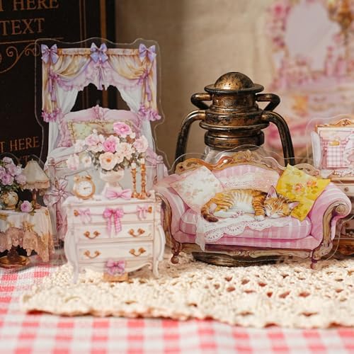 120Pcs Iandscape Stickers for Scrapbooking,Self-Adhesive Transparent Iandscape Stickers Scrapbook Supplies Journaling Supplies for Adult Card Making Letters DIY Water Bottle Cards Decoration