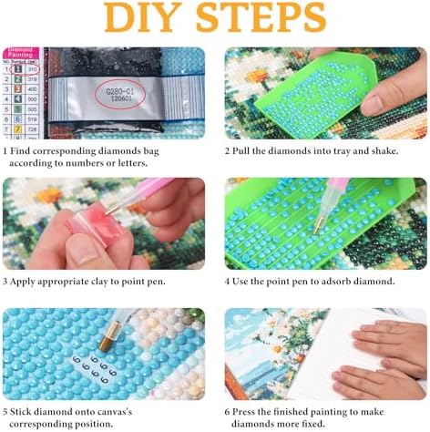 6 Pack Diamond Art Kits for Adults & Beginners, Flower Diamond Painting Kit