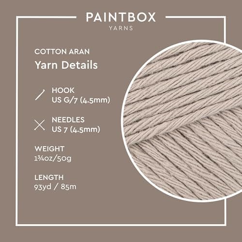 Paintbox Yarns 100% Cotton Aran Yarn 1.76oz / 50g, 93yds / 85m
