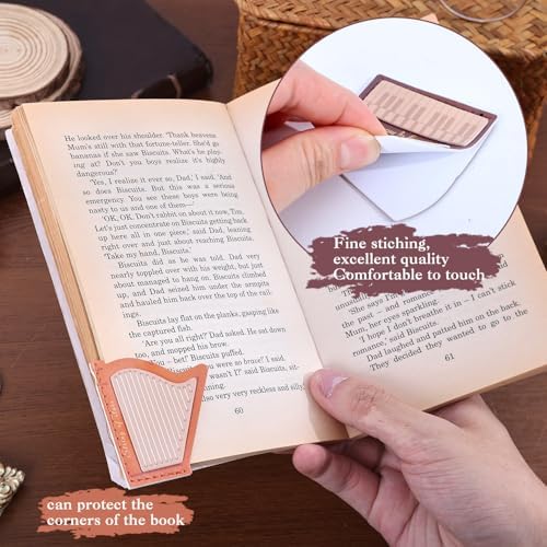 4PCS Leather Musical Instrument Bookmarks，Cute Corner Book Marks Sets for Reading，Art Read Lover Gifts for Women Men Girls Kids Reader，Pretty Book Markers for Reading, Aesthetic Gifts for Planner