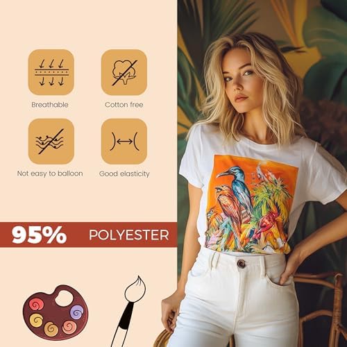 Joyclub 5 Pack Sublimation Shirts Blanks Bulk Polyester Unisex S-2XL | Wholesale crew neck short sleeve for heat transfer and vinyl; mixed sizes simplify team, event and small-batch planning gifts