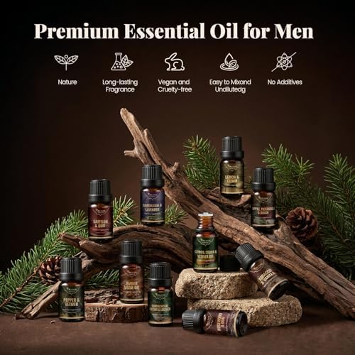 Men Essential Oils Set, Gift for Men, Masculine Diffuser Oil