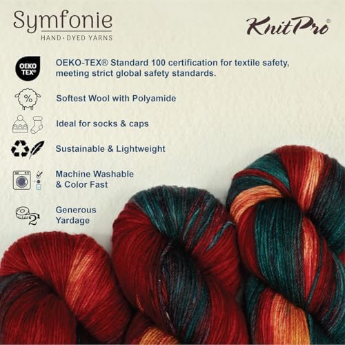 KnitPro Symfonie Fingering Weight Merino Wool Yarn 100g, Old Delhi