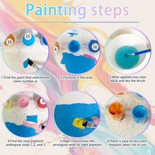 WULINHUAFA Dog and Boy Paint by Numbers Adults Beginner 16x16 Inch | Dog Adult Paint by Number Kits, DIY Acrylic Oil Easy Painting by Numbers for Gifts Home Wall Decor Without Frame