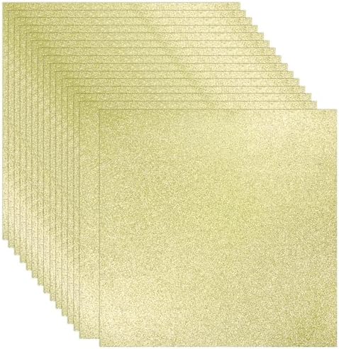 15 Sheets Golden Glitter Cardstock 12" x 12" 110lb Square Paper