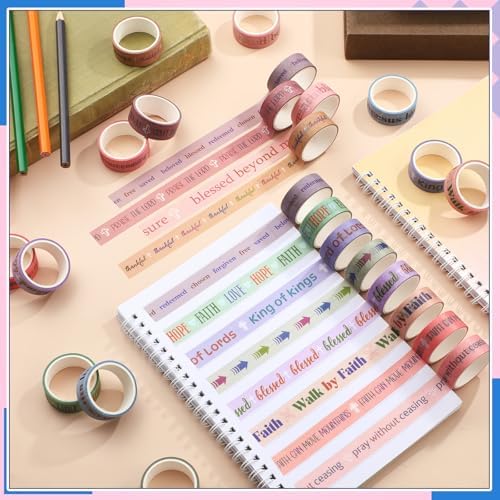 24 Rolls Christian Washi Tape Back to School Bible Verse Gifts