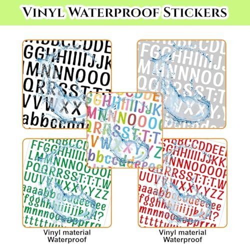 5624 Pcs Small Letter Stickers 37 Sheets Alphabet Stickers,0.5 Inch Vinyl Waterproof Alphabet Number,Labels DIY Crafts Art Making,Windows,Teacher,Classroom,Signs,Notebook(Multicolour)