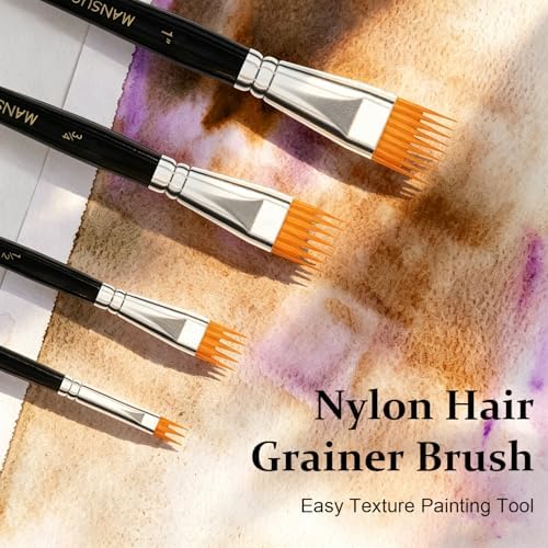Comb Artist Brush Set, Professional Flat Comb Brushes for Unique Texture Painting Perfect for Acrylic, Oil, Greeting Cards & DIY Crafts