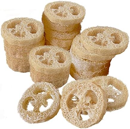 Natural Loofah Sponge, Organic Loofah Slices for Soap Making, 20 Pack