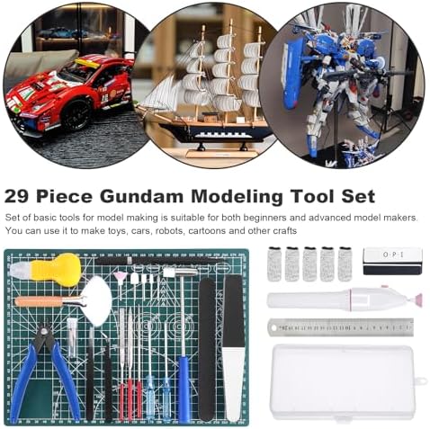 Fippy 29PCS Gundam Model Tools Kit, Model Basic Tools Kit, Hobby Building Tools Kit for Gundam Basic Models Assembling, Building and Repairing