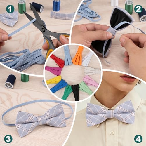 Airisoer Elastic Bands for Sewing 12 Rolls 1/4" x 4.4 Yards, Bright Colors
