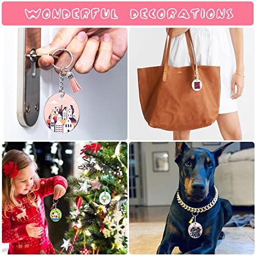 ZOCONE 144 PCS 2 INCH Acrylic Keychain Blanks Set, Clear Circle Acrylic Blank Bulk with Keychain Ring, Display Card, Packing Bag, Jump Rings, Tassels for Vinyl DIY Keychain Earring and Craft Project