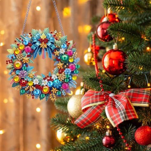 VeGuude Christmas Diamond Art Kits for Adults, DIY Acrylic Hanging Ornament
