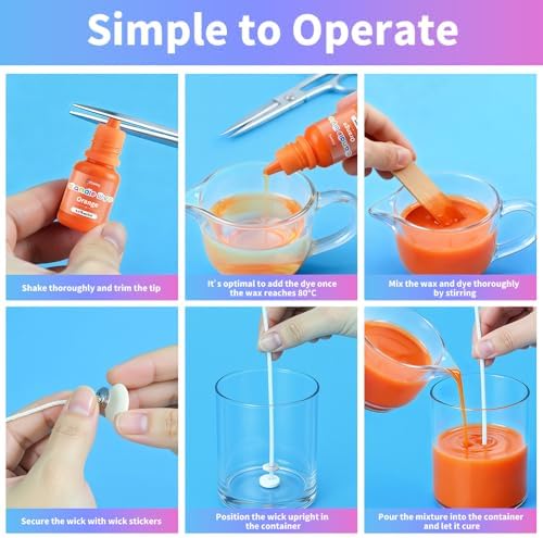Candle Dye - 36 Colors Highly Concentrated Liquid Wax Dye for Candle Making, Vibrant Oil-Based Candle Color for Soy Wax, Paraffin, Gel Wax