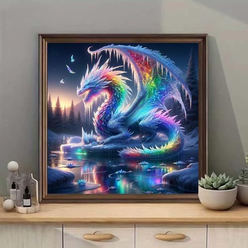 mrpwnle Diamond Art Kits for Adults Dragon Diamond Painting Kits 14X14 Inch