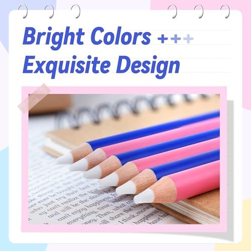 YPLUS Detail Eraser Pencils with Sharpener, Blue, School Supplies, 3 Pcs
