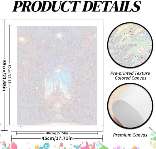 koemhxb Magical Library Paint by Numbers Kit for Adults Beginner Fantasy Acrylic Painting DIY Art Canvas by Number Kits for Gifts Home Wall Decor 16x20 Inch