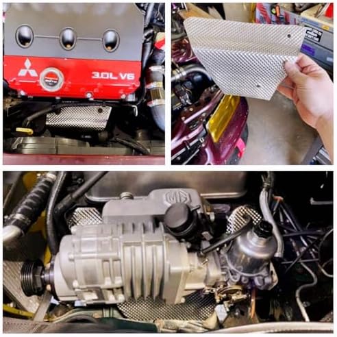 Embossed Aluminum Heat Shield Automotive 12'' x 20'' High Temperature Thermal Barrier Exhaust Electrical For Cars/Turbo Manifold