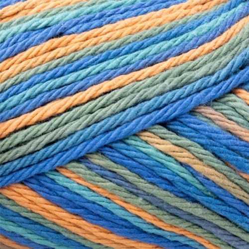 Craft County 100% Cotton Yarn Medium (Size 4) – Weaving, Knitting, and Crochet – Capri Ombre (95 Yards)